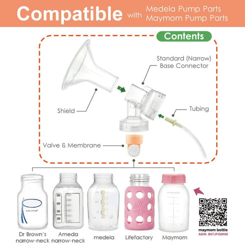 Maymom Breast Pump Kit Compatible with Medela Pump in Style Advanced, 2x19mm Breastshield, 2 Valve, 4 Membrane,