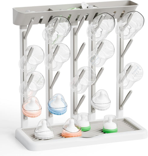 Yieach Larger Baby Bottles Drying Rack for 20 Bottles,Space Saving Feeding Drying Rack
