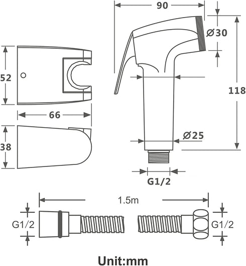 ZLOCYIVHE HandheldSprayer Kit Cloth Diaper Sprayer ABS Round ShapeSprayer for Toilet for Toilet-Adjustable Water