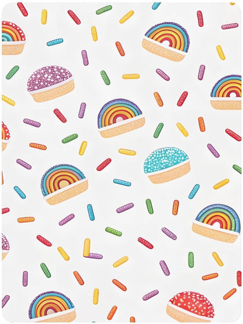 CZXW 52" 28" Rainbow Cake with Sprinkles Crib Sheets Fitted x Natural Cotton Soft & Breathable for Baby Crib Mattress