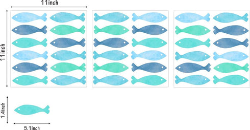 Fish Wall Decals, Ocean & Kids Peel & Stick Removable Wall Stickers for Nursery Room Decor