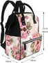 DWVTSLH Backpack Mummy Backpack Rose Floral Diaper Bag Multifunction Nappy Bags Waterproof Large Capacity Travel