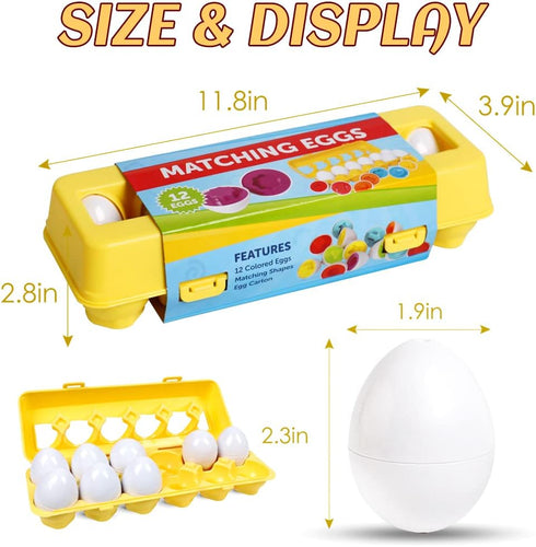 Matching Eggs Easter Egg Toy for Toddlers, Educational Fine Motor Skill Montessori Gift