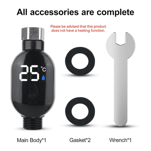 Javjicy Shower Thermometer,Water-Powered Shower Head LED Temperature Display,Smart Instant Read Digital Bath