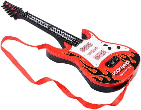 KonHaovF Electric Guitar for Kids - Toy Guitar with Strap, Light and Music Gifts for Boys Girls Age 3-5 (Red)