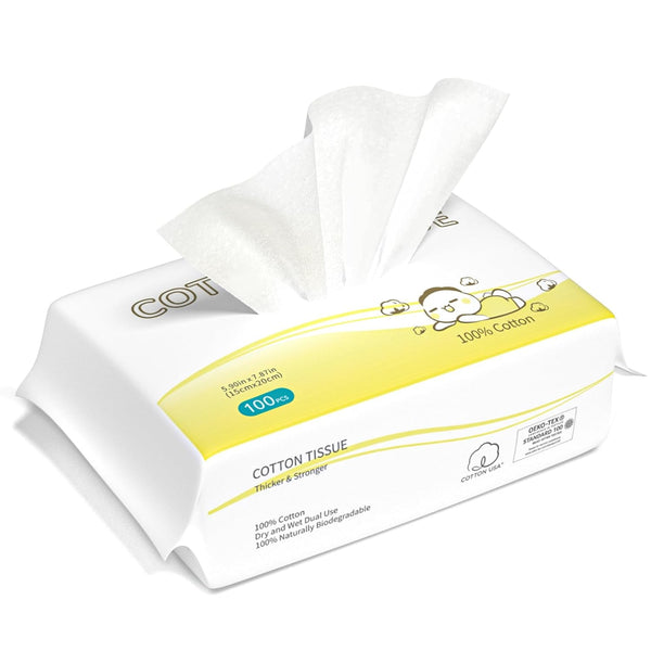 Winner 100% Cotton Dry Wipes, USDA Certified Baby Wipes, Soft & Gentle,