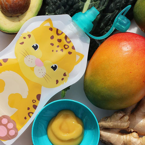 4CT, 5oz SnakPack ChooMee Reusable Baby Food Pouches | BPA Free | Refillable Toddler Squeeze Pouches for Homemade
