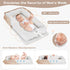 Cozy Baby Lounger for Newborn, Portable Breathable Baby Nest Infant Lounger Adjustable U-Shaped Safety Bumper