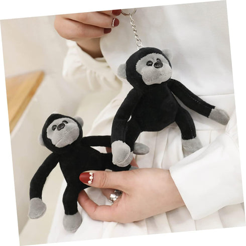 2pcs Plush Monkey Keychains, Stuffed Orangutan Gorilla Keyrings, Cute Animals for Backpacks, Monkey Stuffed Animal