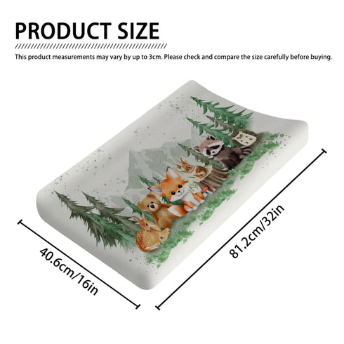 Woodland Animals Mountain Forest Changing Pad Covers for Boys Girls, Soft Stretchy Baby Diaper Changing Table Mat Cover