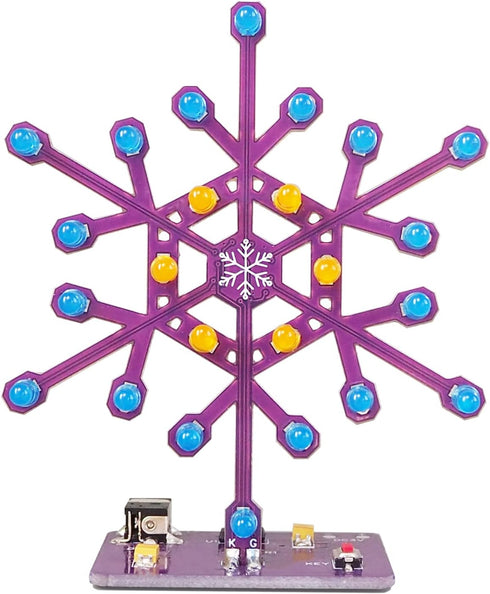 Soldering Practice Kit - Snowflake Shaped LED Project Kit for School and Home Teaching, Ideal Gift
