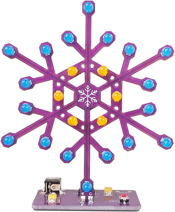Soldering Practice Kit - Snowflake Shaped LED Project Kit for School and Home Teaching, Ideal Gift