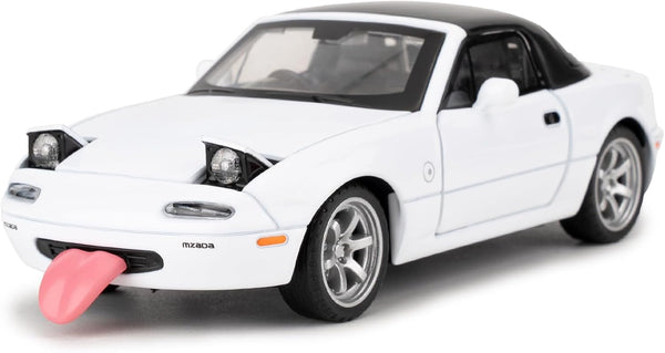 1/32 Mazda Miata MX-5 Alloy Model Car, Toy Car with Pullback, Removable Top, Blinking Lights