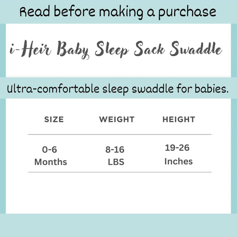 i-Heir 2.0 0-6 3-Way Baby Sleep Sack Swaddle TOG Months, Adjustable Wearable Blanket for Newborn, Infant Swaddling