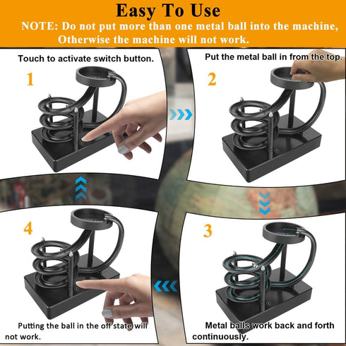 Kinetic Art Perpetual Motion Machine - Desk Toy, Non-Stop Rolling Ball Stress Relief Device for Home and Office