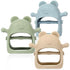 Baby Teething Toys for Infants 3+ Months, Set of 3 Easy to Hold Silicone Teething Mitten for Sensory Exploration
