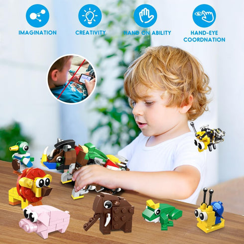 HOGOKIDS 30 Packs Party Favors for Kids, 867PCS Animals Building Blocks Sets for Classroom Prizes and Gifts