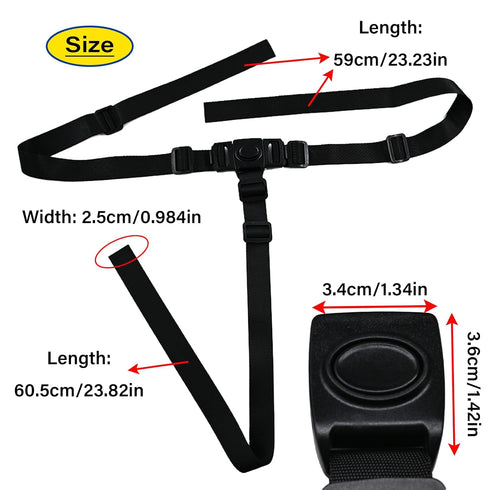 LiXiongBao 3-Point Harness Straps Belt for Child High Chair,Universal Adjustable Harness Strap Replacement for High