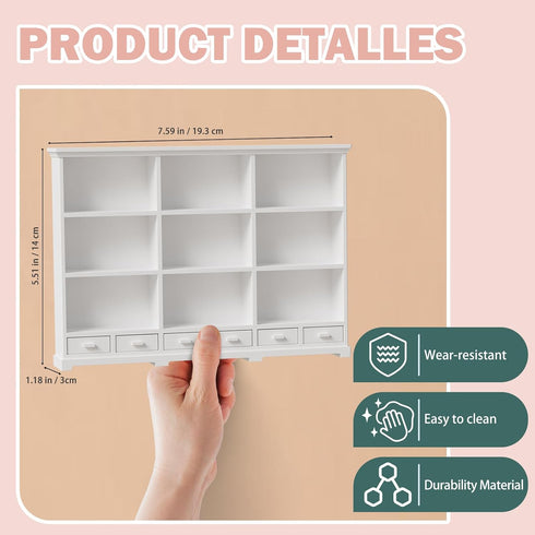 1:12 Scale Dollhouse Bookshelf, Multi-Functional Dollhouse Book Shelf for Displaying Mini Books and Accessories, Great