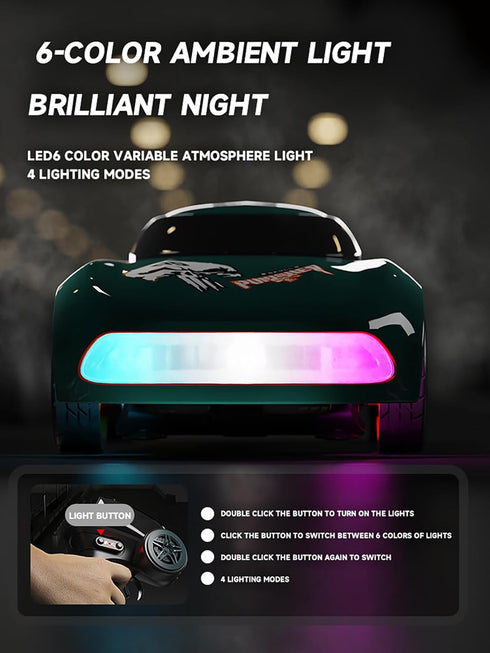 1/64 ANTSIR Mini RC Drift Car for Adults, Desktop Drift Car with Colorful Lights, Desk Remote Control Cars for Race