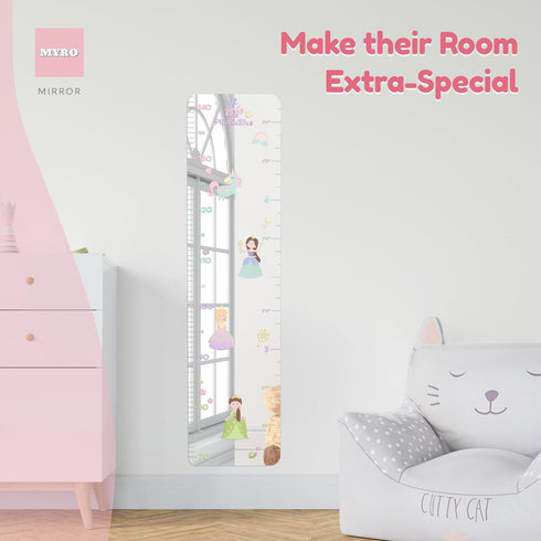 MYRO - Mirrored Height Chart for Children Shatterproof Acrylic Growth Chart for Nursery, Bedroom, School Locker