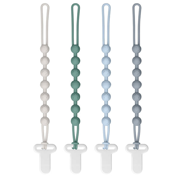 Loviomad Pacifier Clips Baby Boys: One-Piece Baby Pacifier Clip, 100% Food Grade Silicone,