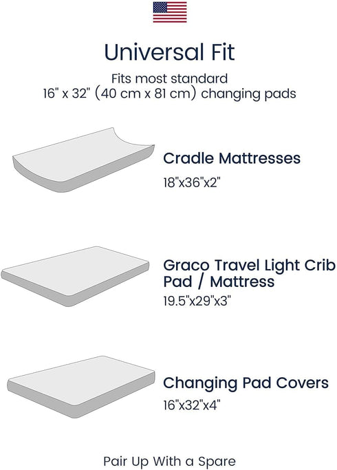TotAha Premium Stretchy Changing Pad Cover, Buttery Soft Jersey Knit Diaper Changing Covers for Boys Girls, 2 Pack