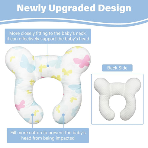 DEEZOMO Baby Neck Pillows - Upgraded Toddler Travel Cushion for Toddler Head and Neck, Infant Neck Pillow for Car Plane