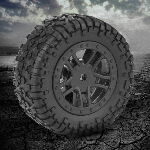 2pcs Toys Car Tire, PX RC Truck Rubber Wheel Tire with Hub for 9301 1/18 Model Car