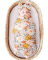DRESHOW BQUBO Newborn Floral Receiving Blankets Newborn Baby Swaddling with Headband Set