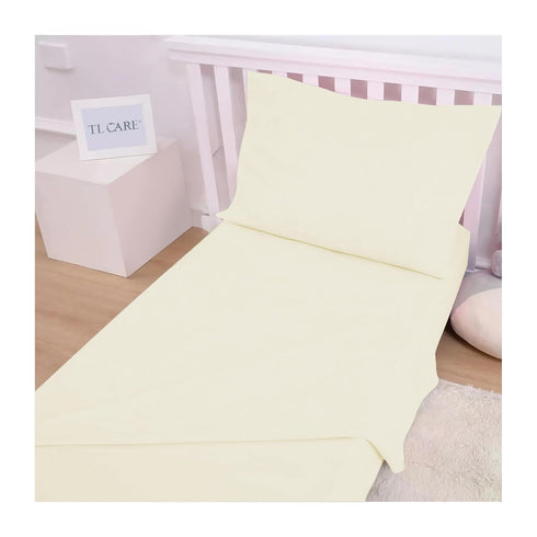TL Care 100% 3-Piece Set, Natural Cotton Jersey Knit Toddler Sheet Cream, Soft Breathable