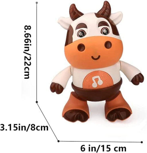 Zhenfala Dancing Cow Toy for Babies - Electric Musical Plush Cow with Fun Songs & Moves, Interactive Baby Toy for Baby