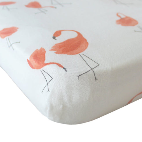Vlokup Baby Changing Pad Cover Set Muslin, Portable Flamingo Diaper Change Pad Sheet