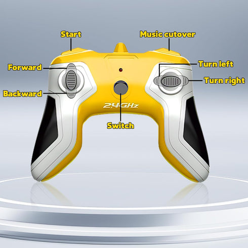 1/18 2.4GHz Remote Control School Bus Toy for Kids, RC Monster Truck Toy with LED Lights & Sound, Rechargeable Electric
