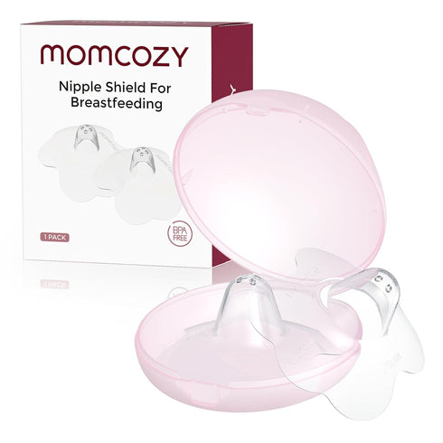 Momcozy Nipple Shields for Breastfeeding Newborn, Contact Nipple Shields Food-Grade Silicone (1,