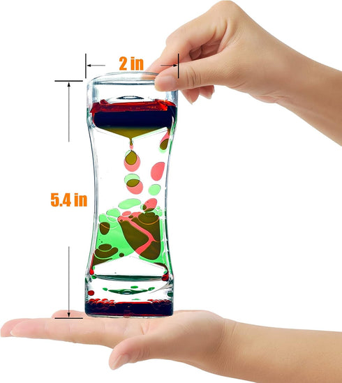 OCTTN Set 9 Liquid Motion Bubbler Timer of Great Desktop Liquid Timer for Fidget Toy, Rainbow Water Timer for Autism