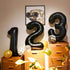 Jonhamwelbor 13 Number Balloons, Black Jumbo Foil Mylar Helium Balloons for 13th 31st Birthday Party Decorations