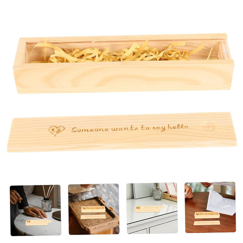 Totority Delicate Wooden Pregnancy Test Box with Lid for Announcement Keepsake Storage Case Elegant Lidded Family