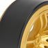 RC Car Drift Tires, 4PCS 6 Spoke Plastic Wheel Rims with Rubber Tires for 1/10 RC Drift Car (Golden)