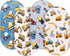 FIGEPO 4 Pack Set Baby Boy Bassinet Sheets Soft Fitted Baby Boy Mattress Covers Construction Truck or Dinosaur Theme