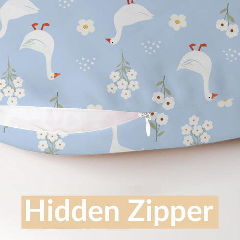 Cstdyfrv Vintage Geese Boho Flower Nursing Pillow Covers Cute Ducks Daisy Floral Removable Covers for Breastfeeding