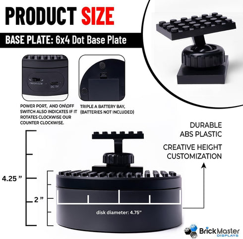 360 Sets Setup Infinity Motorized Turntable Display Stand Rotating Display for LEGO Smooth Spinning Base to Showcase