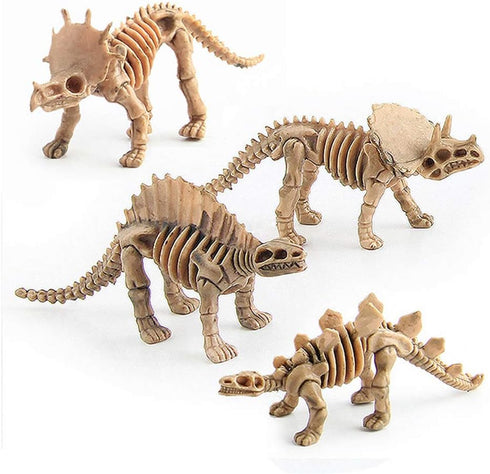 24pcs Dinosaur Fossil Skeletons, 3.7 Inch Assorted Figures for Educational Science Play and Party Decorations