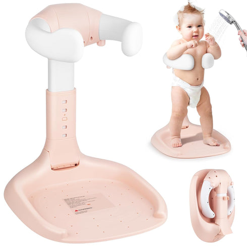 XSMNER Foldable Baby Shower Stand, Anti-Slip Baby Shower Standing Support, Adjustable Baby Shower