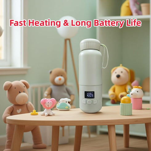 Wdcme 11 Portable Bottle Warmer for Travel, Ounces Portable Baby Bottle Warmer with Fast Heating & Long Battery Life