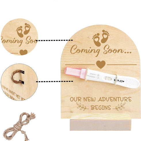FREEBLOSS Wooden Pregnancy Announcement Sign Pregnancy Announcement for Dad Baby Reveal Ideas for Husband Hi Daddy