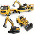 Alloy Die-Cast Construction Vehicles Toys Set w/Semi Truck, Excavator & Bulldozer -