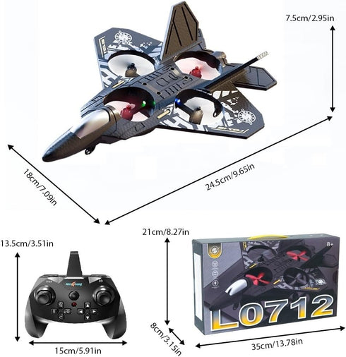 Generic 8-12, 360 8-16 Remote Control Airplane for Kids Boys Beginners RC Plane with Light, Flip Fighter Jet Toys