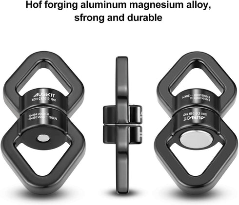 Black Swing Swivel, 30 KN Safest Rotational Device for Hanging Accessory