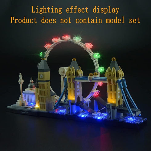 Upgraded Light Kit for Architecture London Skyline Collection - Compatible with 21034 Landmark Building Bricks Model